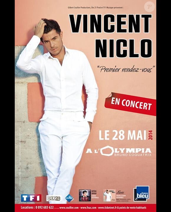 Vincent Niclo en concert à l'Olympia le 28 mai 2014.