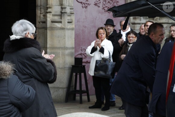 Exclusif - Obsèques de Jacqueline Duforest en la Collégiale Saint-Aubin de Guérande, le 28 Novembre 2013.