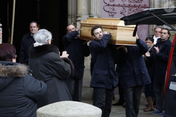 Exclusif - Obsèques de Jacqueline Duforest en la Collégiale Saint-Aubin de Guérande, le 28 Novembre 2013.