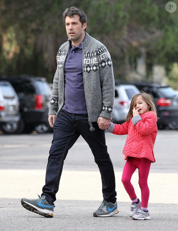 Ben Affleck et sa fille Seraphina à Los Angeles, le 8 décembre 2013.