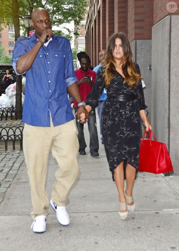 Lamar Odom et Khloé Kardashian le 20 juin 2012 lors de la remise des diplômes de la fille du premier à New York
