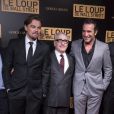 Leonardo DiCaprio et Jean Dujardin avec Martin Scorsese à la première mondiale du film Le loup de Wall Street au cinéma Gaumont Opéra Capucines à Paris, le 9 décembre 2013.