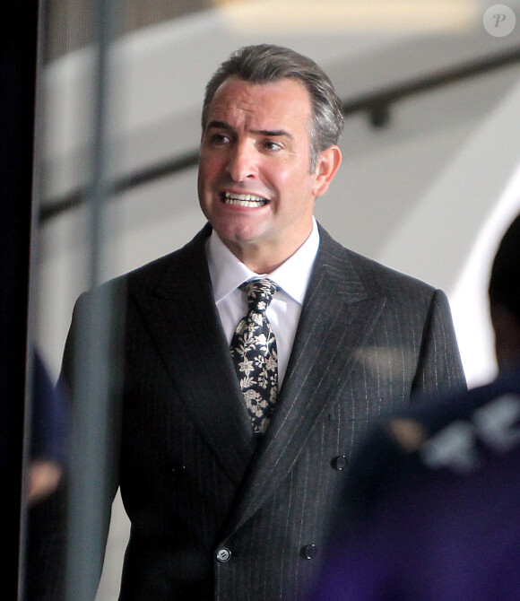 Leonardo DiCaprio et Jean Dujardin sur le tournage de The Wolf of Wall Street à New York le 27 novembre 2012.