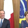François Hollande et la présidente du Brésil Dilma Rousseff à Brasilia, le 12 décembre 2013
