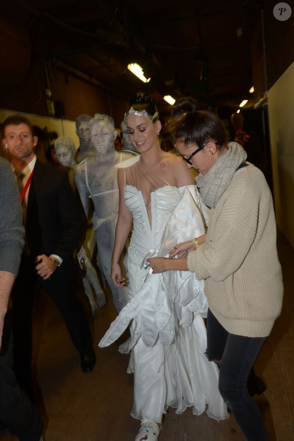 Katy Perry dans les coulisses des 15e NRJ Music Awards à Cannes, le 14 démcebre 2013.