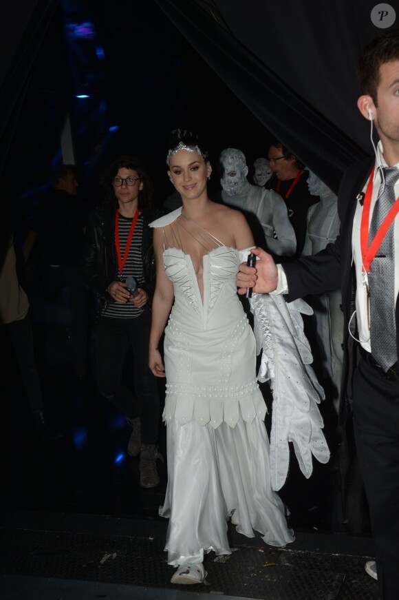 Katy Perry dans les coulisses des 15e NRJ Music Awards à Cannes, le 14 démcebre 2013.