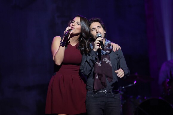 Exclusif - Elisa Tovati et Mickael Miro - Enregistrement de l'émission "La nouvelle génération chante Goldman" au Palais des Sports, le 26 novembre 2013.