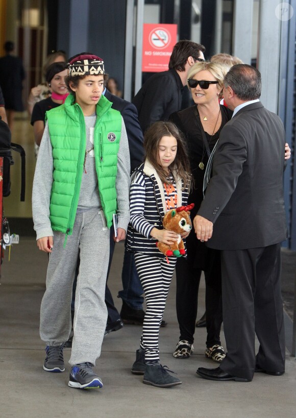 Hugh Jackman et sa famille à Sydney, le 18 décembre 2013.
