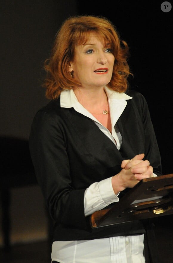 Muriel Mayette lors de l'inauguration du théâtre éphémère de la Comédie-Française le 9 janvier 2012