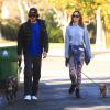 Leighton Meester et son fiancé Adam Brody promènent leurs chiens à Los Angeles, le 22 décembre 2013.