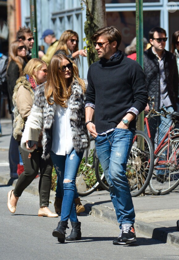 Olivia Palermo et son petit ami Johannes Hueblà New York, le 14 avril 2013.
