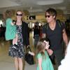 Nicole Kidman et son mari Keith Urban à l'aéroport de Sydney en Australie avec leurs enfants Faith Margaret et Sunday Rose, en route pour les Etats-Unis, le 2 janvier 2014
