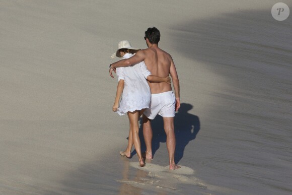 Olivia Palermo and her boyfriend Johannes Huebel relaxing at Gouverneur beach in Saint Barthelemy, French West Indies on January 03, 2014. Photo by ABACAPRESS.COM04/01/2014 - Saint-Barthelemy