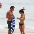 Exclusif - AnnaLynne McCord et Dominic Purcell en vacances sur la plage de Manly à Sydney en Australie le 2 janvier 2014.