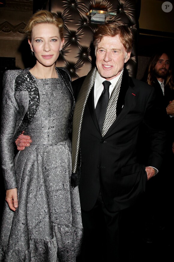 Cate Blanchett et Robert Redford lors des New York Film Critics Circle Awards 2014 à New York le 6 janvier 2014.