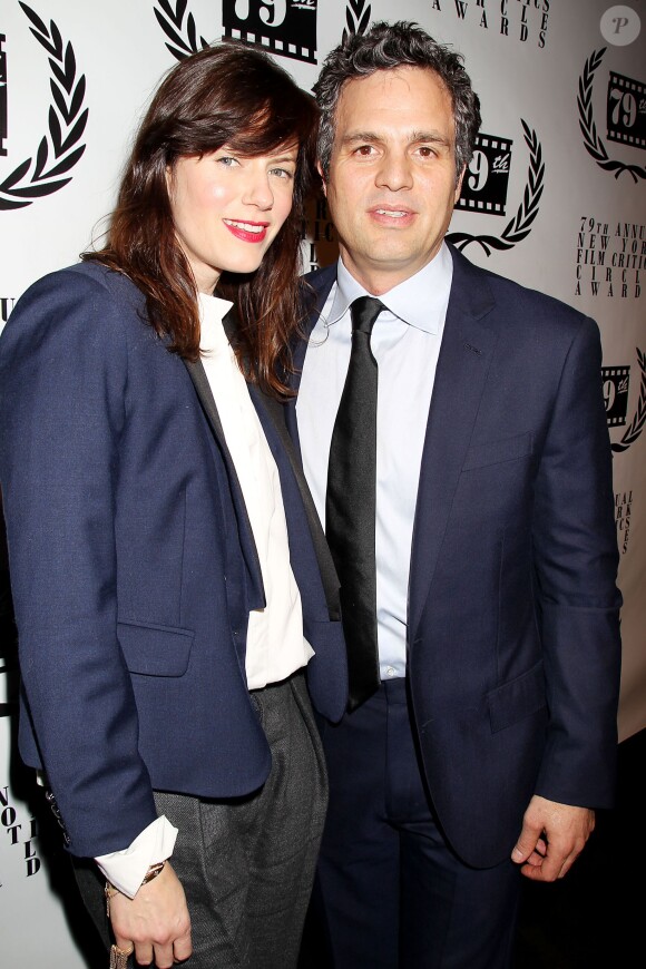 Mark Ruffalo avec sa femme lors des New York Film Critics Circle Awards 2014 à New York le 6 janvier 2014.