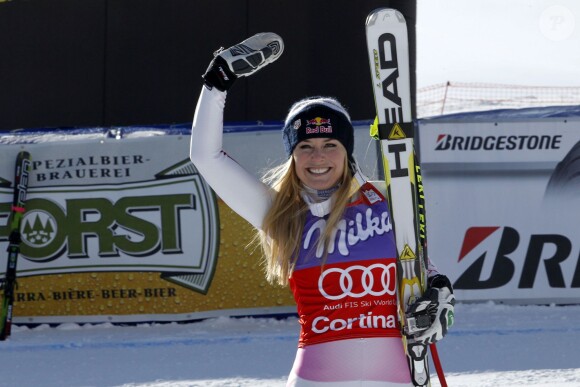 Lindsey Vonn lors de la descente de Cortina d'Ampezzo, le 19 janvier 2013
