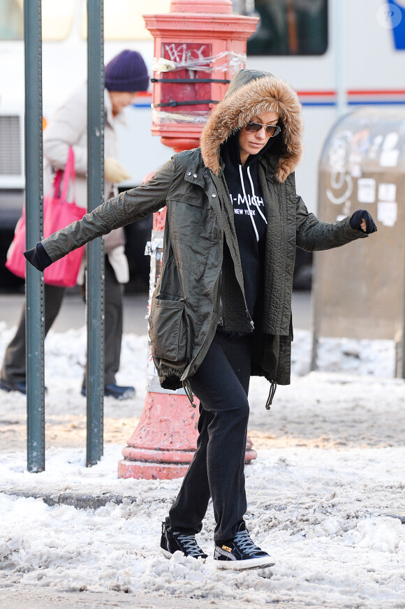 Olivia Wilde (enceinte) dans les rues de New York, le 4 janvier 2014.