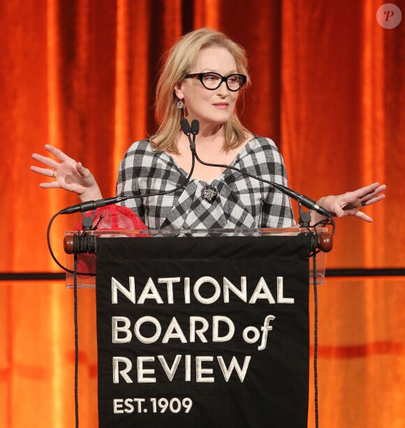 Meryl Streep livre un discours acerbe contre Walt Disney aux National Board of Review Awards 2014 à New York le 7 janvier 2014.