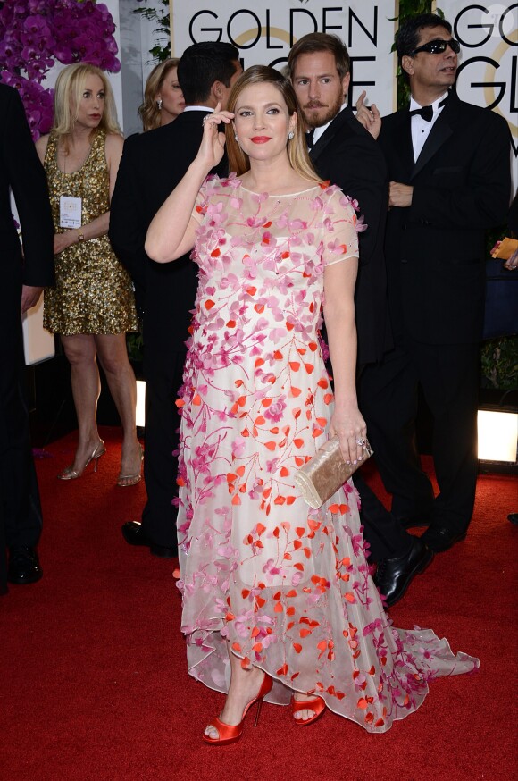 Drew Barrymore enceinte lors des Golden Globes à Beverly Hills le 12 janvier 2014.