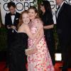 Jessica Chastain et Drew Barrymore enceintes, complices, lors des Golden Globes à Beverly Hills le 12 janvier 2014.