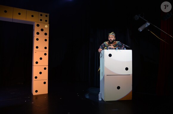 Conférence de presse de Dieudonné au théâtre de la Main d'or à Paris, le 11 janvier 2014.
