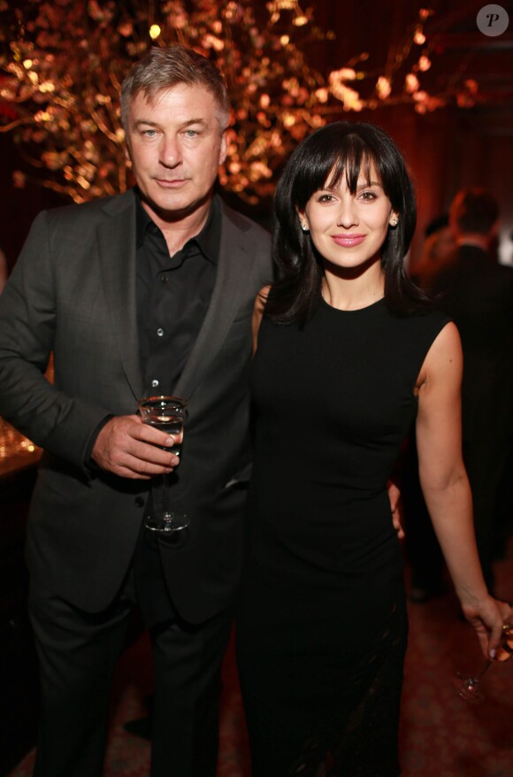 Alec Baldwin et sa femme Hilaria lors de la présentation de la collection automne 2014 de Stella McCartney, au siège du CFR (Council of Foreign Relations) à New York. Le 13 janvier 2014.