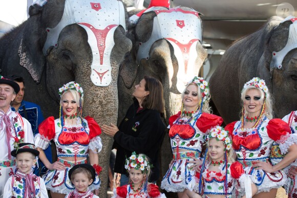 La princesse Stéphanie de Monaco lors de la présentation du 38e Festival International du Cirque de Monte-Carlo, le 15 janvier 2014, à la veille de l'ouverture de l'événement (16-26 janvier) sous le chapiteau Fontvieille.