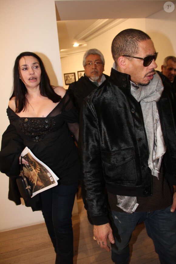 Exclusif - Béatrice Dalle et JoeyStarr, ex-couple, se retrouvent le temps d'une soirée lors du vernissage de l'exposition du photographe Richard Aujard au sein de la galerie Laurent Strouk à Paris le 9 janvier 2014