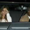 Kim Kardashian et son fiancé Kanye West sortent du restaurant "Mr Chow" à Beverly Hills, le 12 janvier 2014.