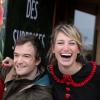 Jonathan Lambert et Pauline Lefèvre au photocall du film L'Île des Miam-nimaux : Tempête de boulettes géantes 2, présenté au 17e Festival International du Film de Comedie de l'Alpe d'Huez, le 17 janvier 2014.