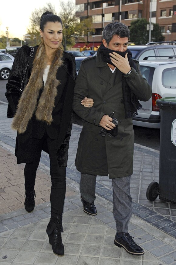Alejandro Sanz et sa femme Raquel Perera à Madrid, le 27 novembre 2013.
