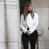 Kim Kardashian se rend au Musée d'Art Moderne pour observer la deuxième partie d'ALAÏA, l'exposotion consacrée au créateur Azzedine Alaïa. Paris, le 21 janvier 2014.