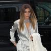 Kim Kardashian, de retour à l'hôtel Le Meurice après avoir assisté au défilé haute couture de Stéphane Rolland. Paris, le 21 janvier 2014.