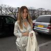 Kim Kardashian, de retour à l'hôtel Le Meurice après avoir assisté au défilé haute couture de Stéphane Rolland. Paris, le 21 janvier 2014.
