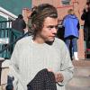 Harry Styles, membre du groupe One Direction, dans les rues de Park City à l'occasion du festival du film de Sundance. Le 18 janvier 2014.