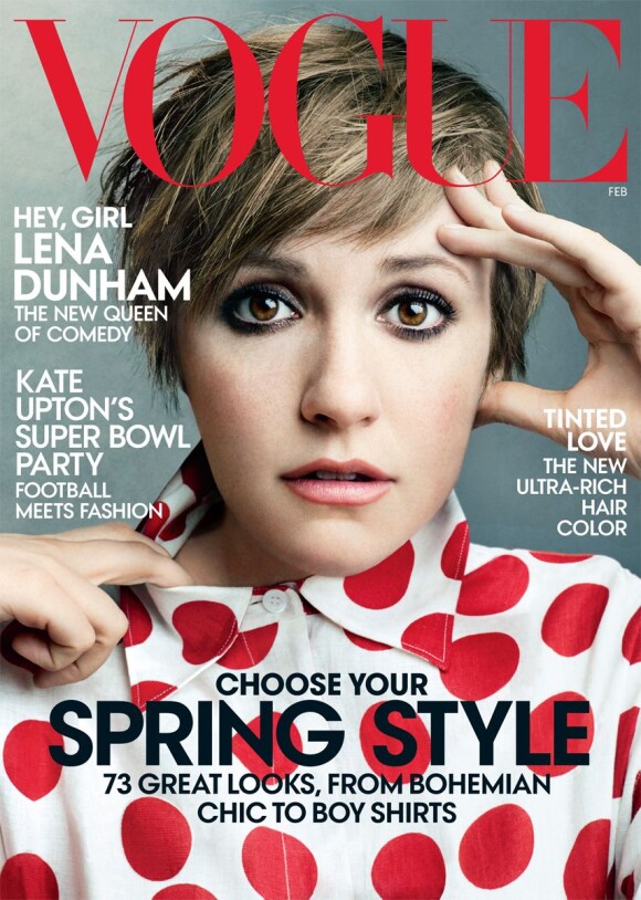 Lena Dunham en couverture du magazine Vogue. Février 2014.