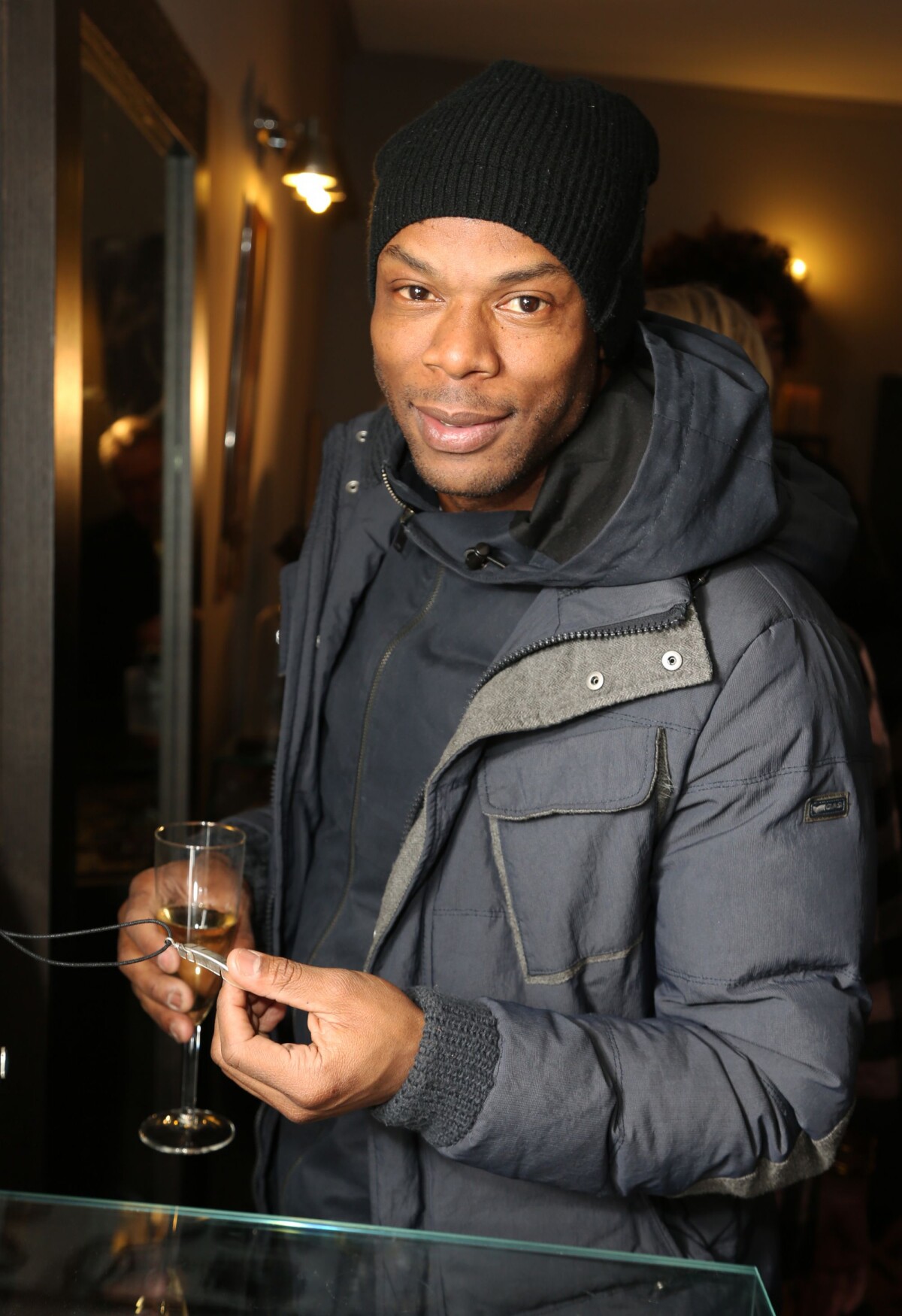 Photo : Sylvain Wiltord lors de l’inauguration du nouvel espace privé