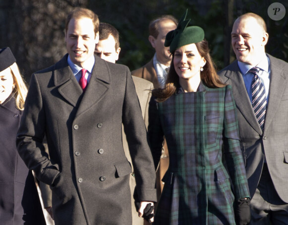 Le prince William et Kate Middleton le 25 décembre 2013 à Sandringham (Norfolk)