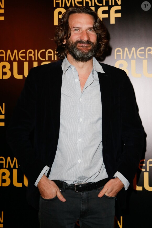 Frédéric Beigbeder lors de la première du film American Bluff à l'UGC Normandie, Paris, le 3 février 2014.