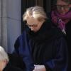 Meryl Streep lors des obsèques de l'acteur Philip Seymour Hoffman en l’église St. Ignatius de Loyola à New York, le 7 février 2014. Philip Seymour Hoffman est mort le 2 février 2014.