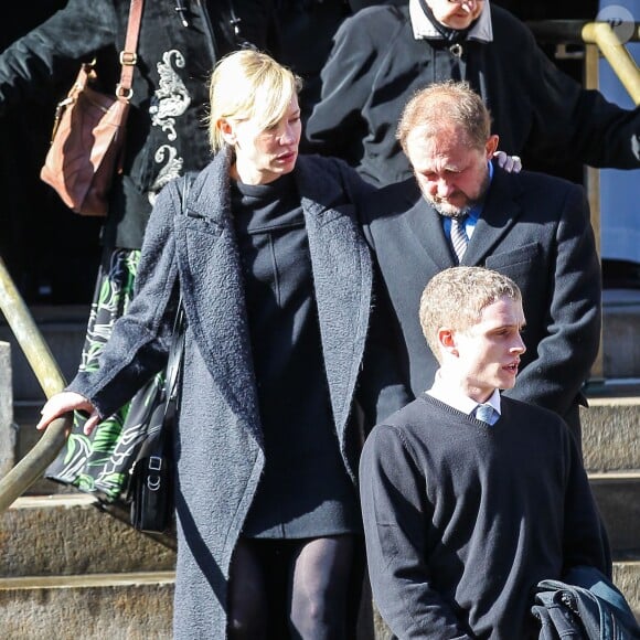 Cate Blanchett lors des obsèques de l'acteur Philip Seymour Hoffman en l'église St. Ignatius de Loyola à New York, le 7 février 2014. Philip Seymour Hoffman est mort le 2 février 2014
