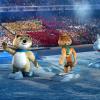 - Cérémonie d'ouverture des XXIIème jeux olympiques d'hiver à Sotchi en Russie le 7 février 2014.  ITAR-TASS: SOCHI, RUSSIA. FEBRUARY 7, 2014. Sochi 2014 mascots polar bear, leopard, and hare seen during the opening ceremony of the Sochi 2014 Olympic Games at the Fisht Olympic Stadium. (Photo ITAR-TASS/ Stanislav Krasilnikov)07/02/2014 - Sochi