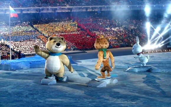 - Cérémonie d'ouverture des XXIIème jeux olympiques d'hiver à Sotchi en Russie le 7 février 2014.  ITAR-TASS: SOCHI, RUSSIA. FEBRUARY 7, 2014. Sochi 2014 mascots polar bear, leopard, and hare seen during the opening ceremony of the Sochi 2014 Olympic Games at the Fisht Olympic Stadium. (Photo ITAR-TASS/ Stanislav Krasilnikov)07/02/2014 - Sochi