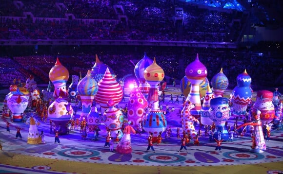 - Cérémonie d'ouverture des XXIIème jeux olympiques d'hiver à Sotchi en Russie le 7 février 2014.  ITAR-TASS: SOCHI, RUSSIA. FEBRUARY 7, 2014. Inflatables form St. Basil's Cathedral during the opening ceremony of the Sochi 2014 Olympic Games at the Fisht Olympic Stadium. (Photo ITAR-TASS/ Stanislav Krasilnikov)07/02/2014 - Sochi