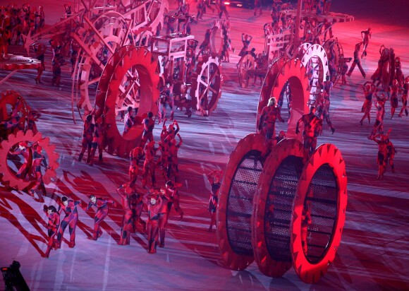 - Cérémonie d'ouverture des XXIIème jeux olympiques d'hiver à Sotchi en Russie le 7 février 2014.  ITAR-TASS: SOCHI, RUSSIA. FEBRUARY 7, 2014. Constructivist figures appear during the opening ceremony of the Sochi 2014 Olympic Games at the Fisht Olympic Stadium. (Photo ITAR-TASS/ Stanislav Krasilnikov)08/02/2014 - Sochi