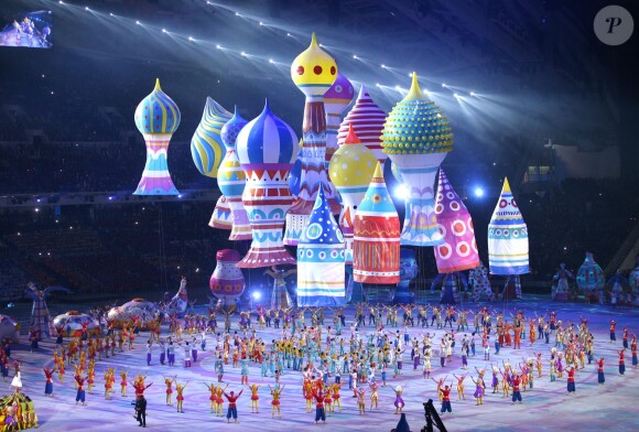 - Cérémonie d'ouverture des XXIIème jeux olympiques d'hiver à Sotchi en Russie le 7 février 2014.  ITAR-TASS: SOCHI, RUSSIA. FEBRUARY 7, 2014. Inflatables form St. Basil's Cathedral during the opening ceremony of the Sochi 2014 Olympic Games at the Fisht Olympic Stadium. (Photo ITAR-TASS/ Stanislav Krasilnikov)07/02/2014 - Sochi