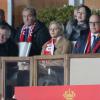Dmitri Rybolovlev, la princesse Charlene de Monaco et le prince Albert II lors du match ASM - PSG au Stade Louis-II le 9 février 2014, qui s'est soldé sur un match nul (1-1).