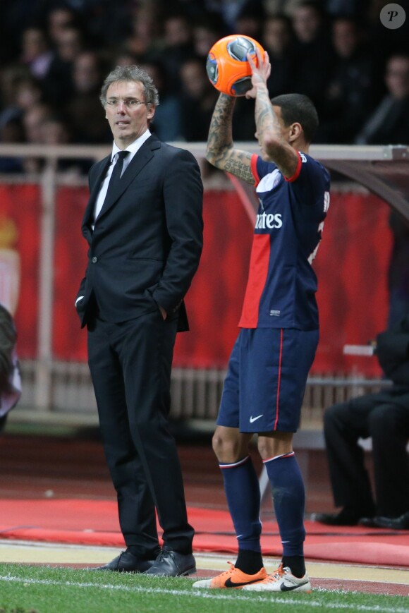 Laurent Blanc lors du match ASM - PSG au Stade Louis-II le 9 février 2014, qui s'est soldé sur un match nul (1-1).