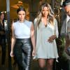 La chanteuse Ciara enceinte et Kim Kardashian font du shopping dans la boutique "Bel Bambini" à West Hollywood, le 12 février 2014.